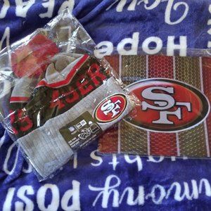 NEW ERA SAN FRANCISCO 49ERS BEANIE W/REMOVEABLE POM & MOUSE PAD.